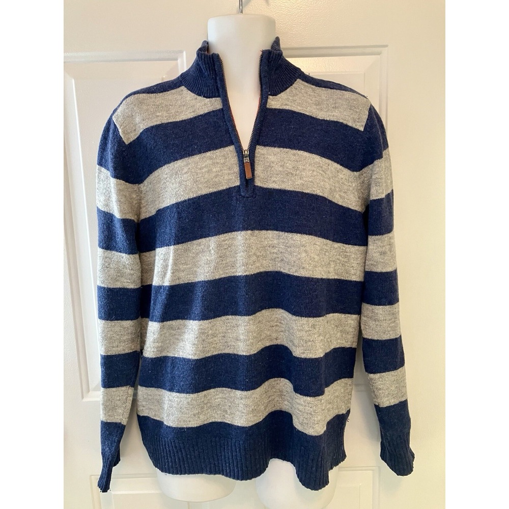 Men's Jack Russell Oakham England Knit Sweater LambsWool Langham Zip Size Medium